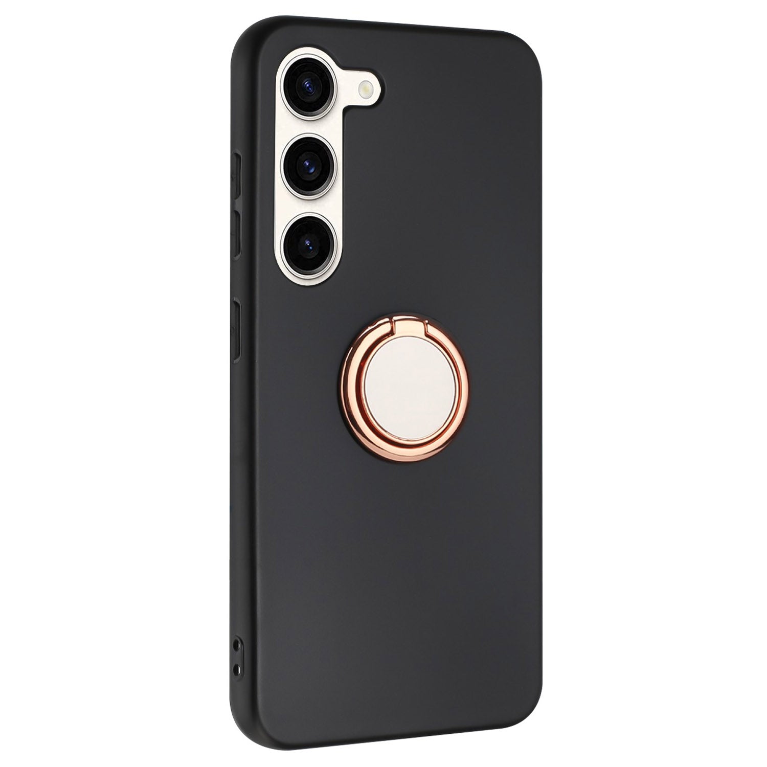 Shockproof Back Cover for Samsung Galaxy S23+ TPU Matte Phone Case with Ring Kickstand