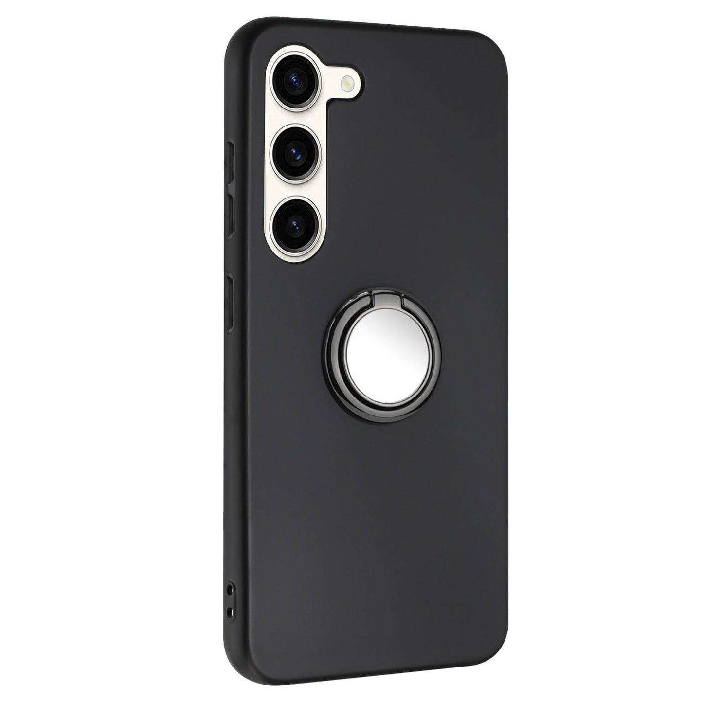 Anti-fall Back Cover for Samsung Galaxy S23 TPU Matte Phone Case with Ring Kickstand