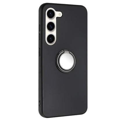 Anti-fall Back Cover for Samsung Galaxy S23 TPU Matte Phone Case with Ring Kickstand