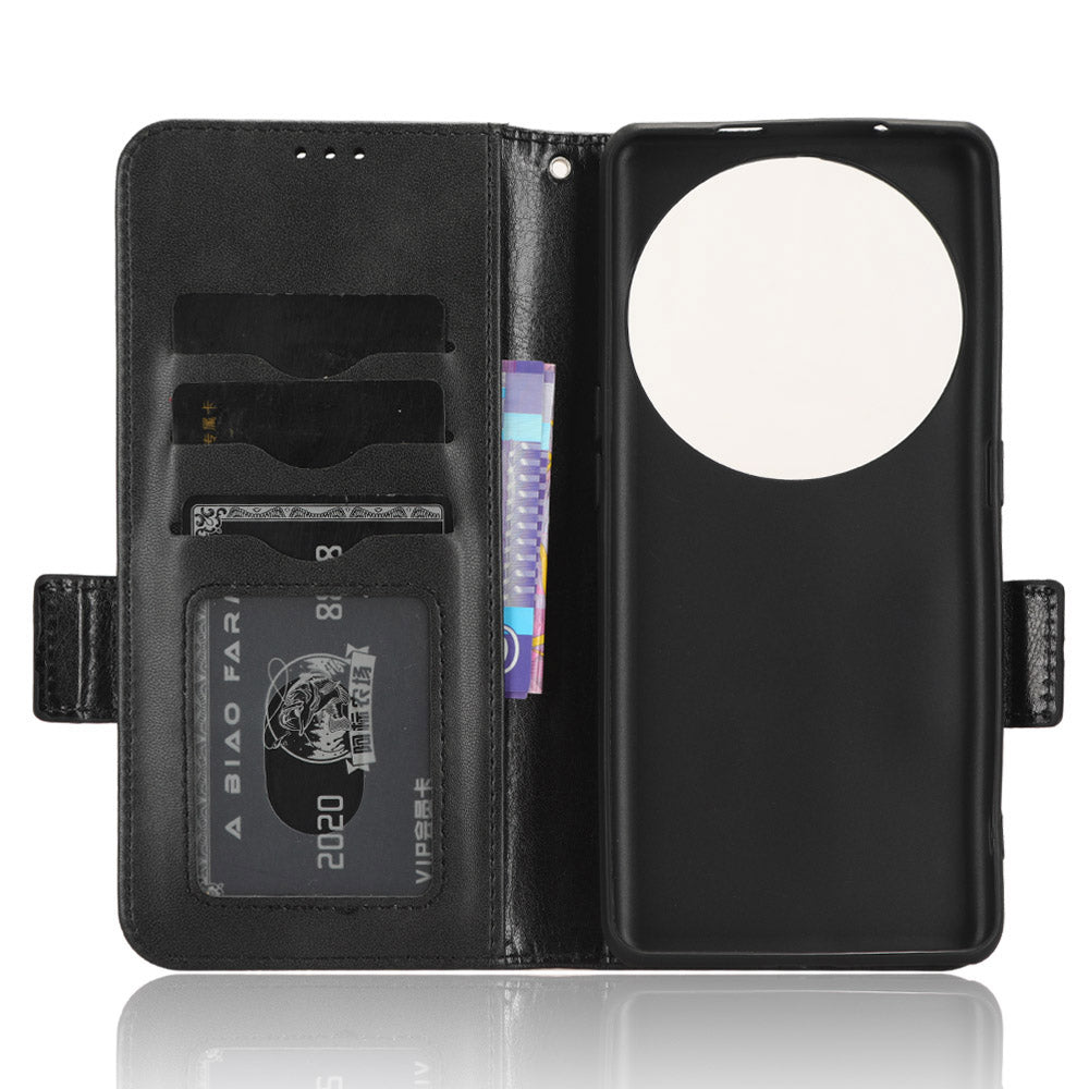 For Oppo Find X6 Pro Anti-fingerprint Phone Cover Wallet PU Leather Phone Shell Imprinted Triangle Stand Case