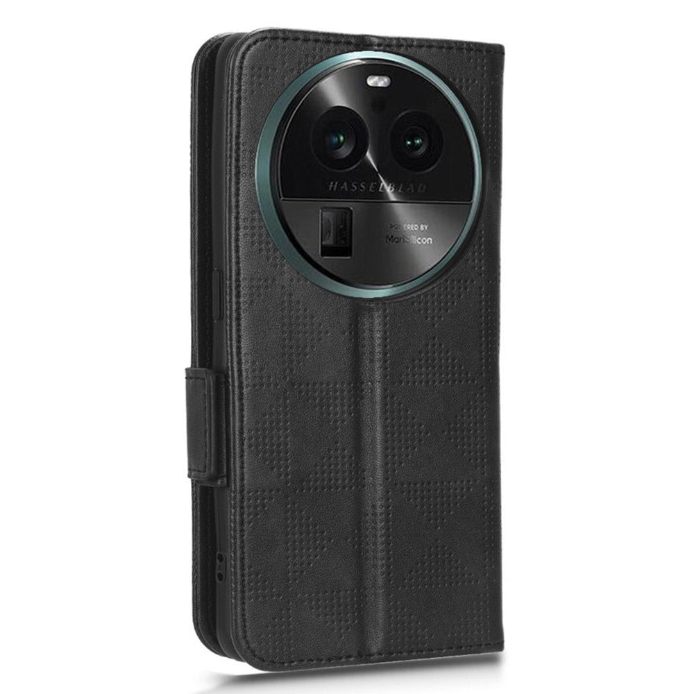 For Oppo Find X6 Pro Anti-fingerprint Phone Cover Wallet PU Leather Phone Shell Imprinted Triangle Stand Case