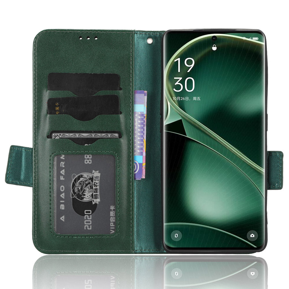 For Oppo Find X6 Pro Anti-fingerprint Phone Cover Wallet PU Leather Phone Shell Imprinted Triangle Stand Case