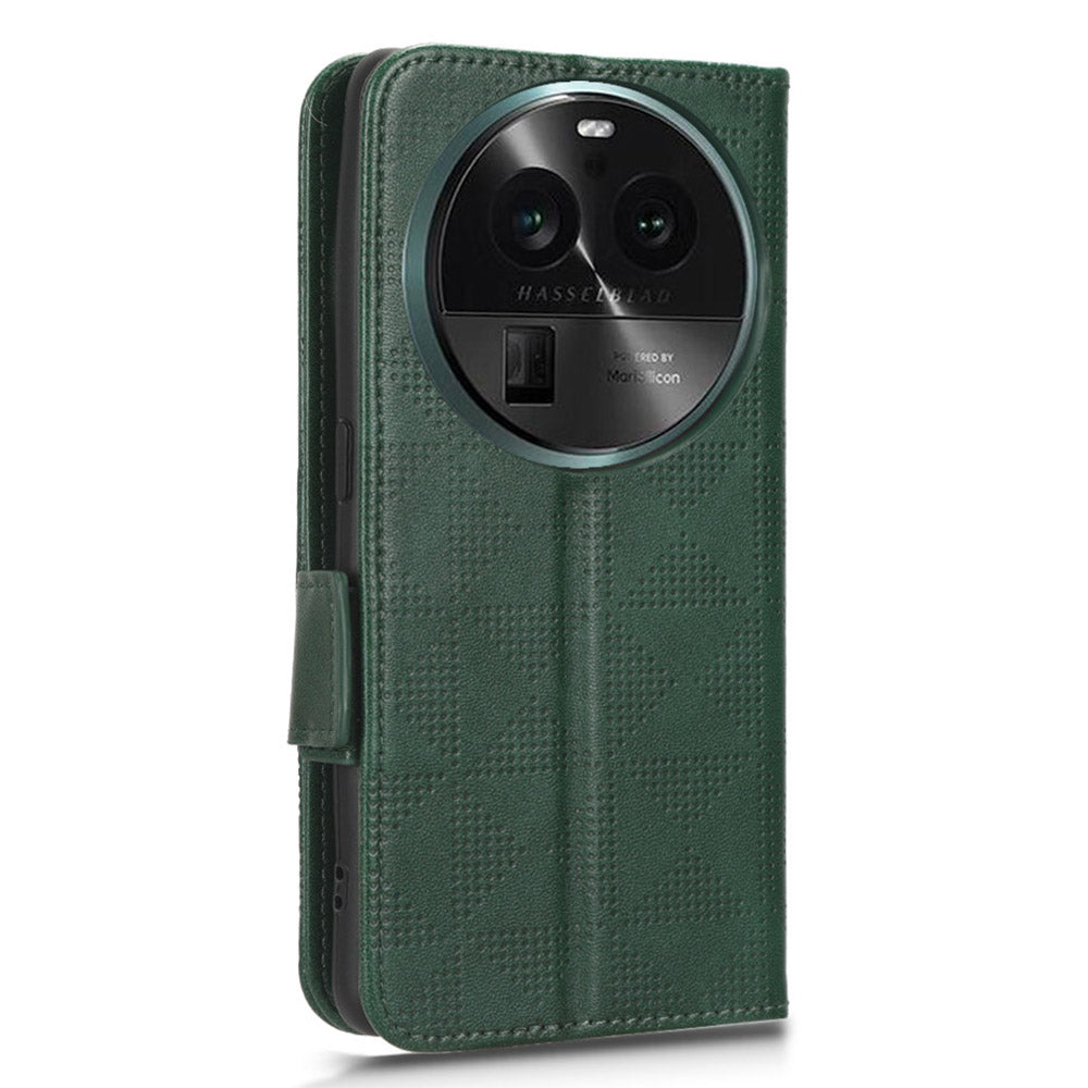 For Oppo Find X6 Pro Anti-fingerprint Phone Cover Wallet PU Leather Phone Shell Imprinted Triangle Stand Case