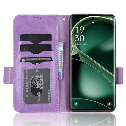 For Oppo Find X6 Pro Anti-fingerprint Phone Cover Wallet PU Leather Phone Shell Imprinted Triangle Stand Case