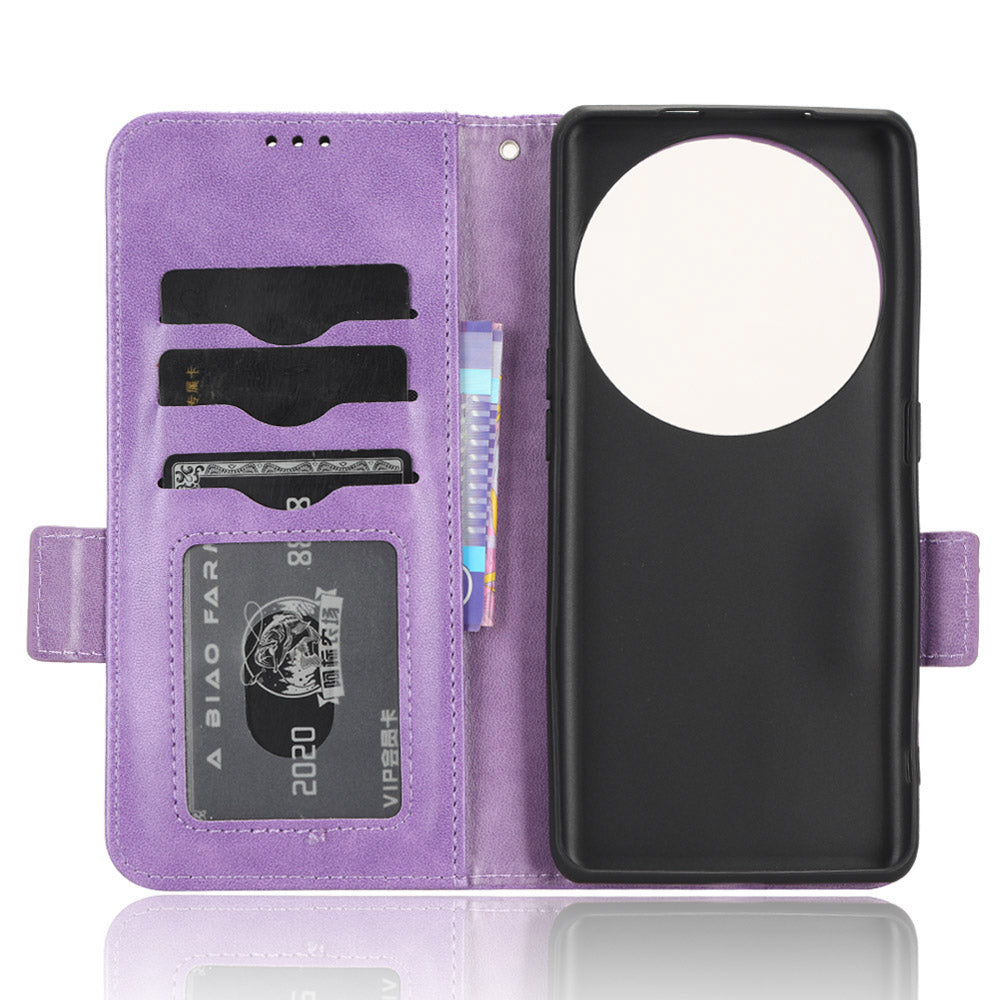 For Oppo Find X6 Pro Anti-fingerprint Phone Cover Wallet PU Leather Phone Shell Imprinted Triangle Stand Case