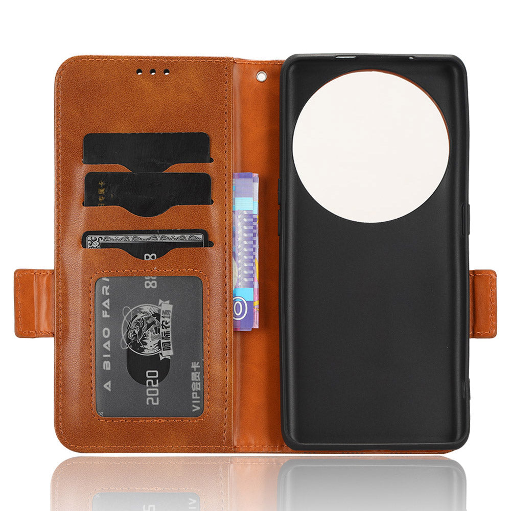 For Oppo Find X6 Pro Anti-fingerprint Phone Cover Wallet PU Leather Phone Shell Imprinted Triangle Stand Case