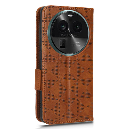 For Oppo Find X6 Pro Anti-fingerprint Phone Cover Wallet PU Leather Phone Shell Imprinted Triangle Stand Case