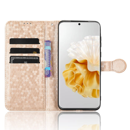 For Huawei P60 / P60 Pro Shockproof Case PU Leather Flip Cover Dot Pattern Imprinted Phone Case with Wallet