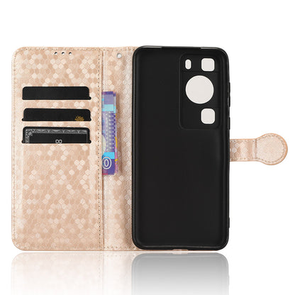 For Huawei P60 / P60 Pro Shockproof Case PU Leather Flip Cover Dot Pattern Imprinted Phone Case with Wallet