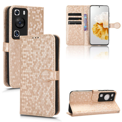 For Huawei P60 / P60 Pro Shockproof Case PU Leather Flip Cover Dot Pattern Imprinted Phone Case with Wallet