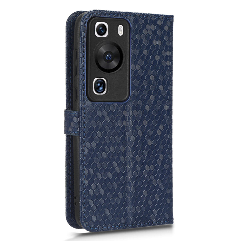 For Huawei P60 / P60 Pro Shockproof Case PU Leather Flip Cover Dot Pattern Imprinted Phone Case with Wallet
