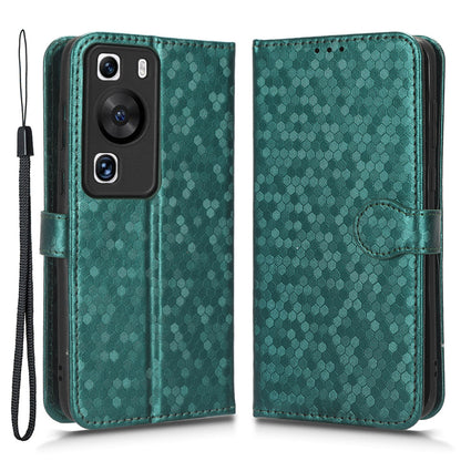 For Huawei P60 / P60 Pro Shockproof Case PU Leather Flip Cover Dot Pattern Imprinted Phone Case with Wallet