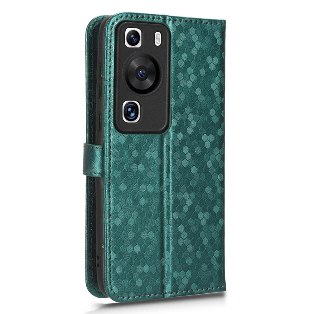 For Huawei P60 / P60 Pro Shockproof Case PU Leather Flip Cover Dot Pattern Imprinted Phone Case with Wallet