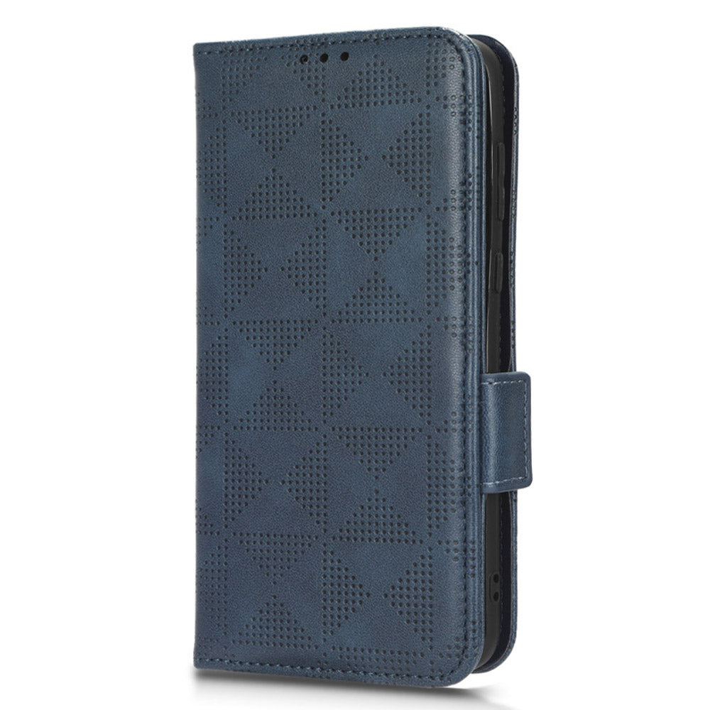 For Huawei P60 Pro / P60 Anti-Dust Phone Shell PU Leather Phone Case Imprinted Triangle Stand Wallet Cover