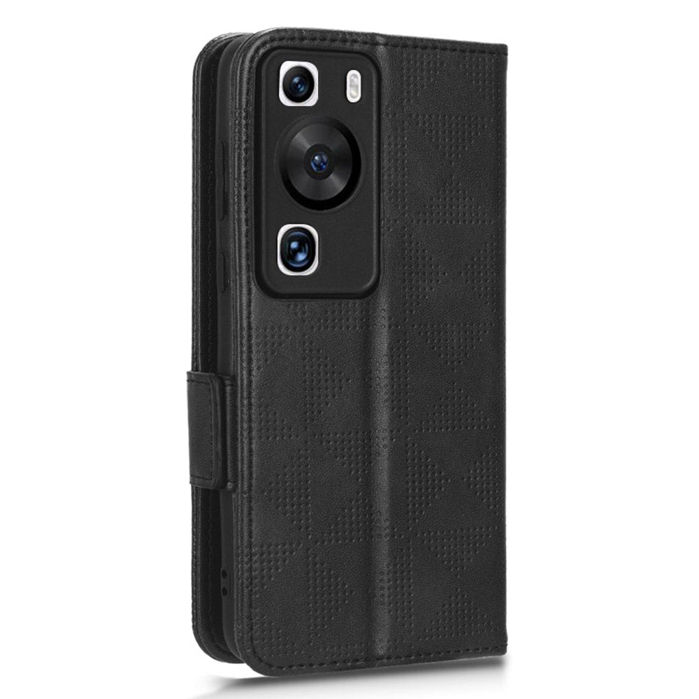 For Huawei P60 Pro / P60 Anti-Dust Phone Shell PU Leather Phone Case Imprinted Triangle Stand Wallet Cover