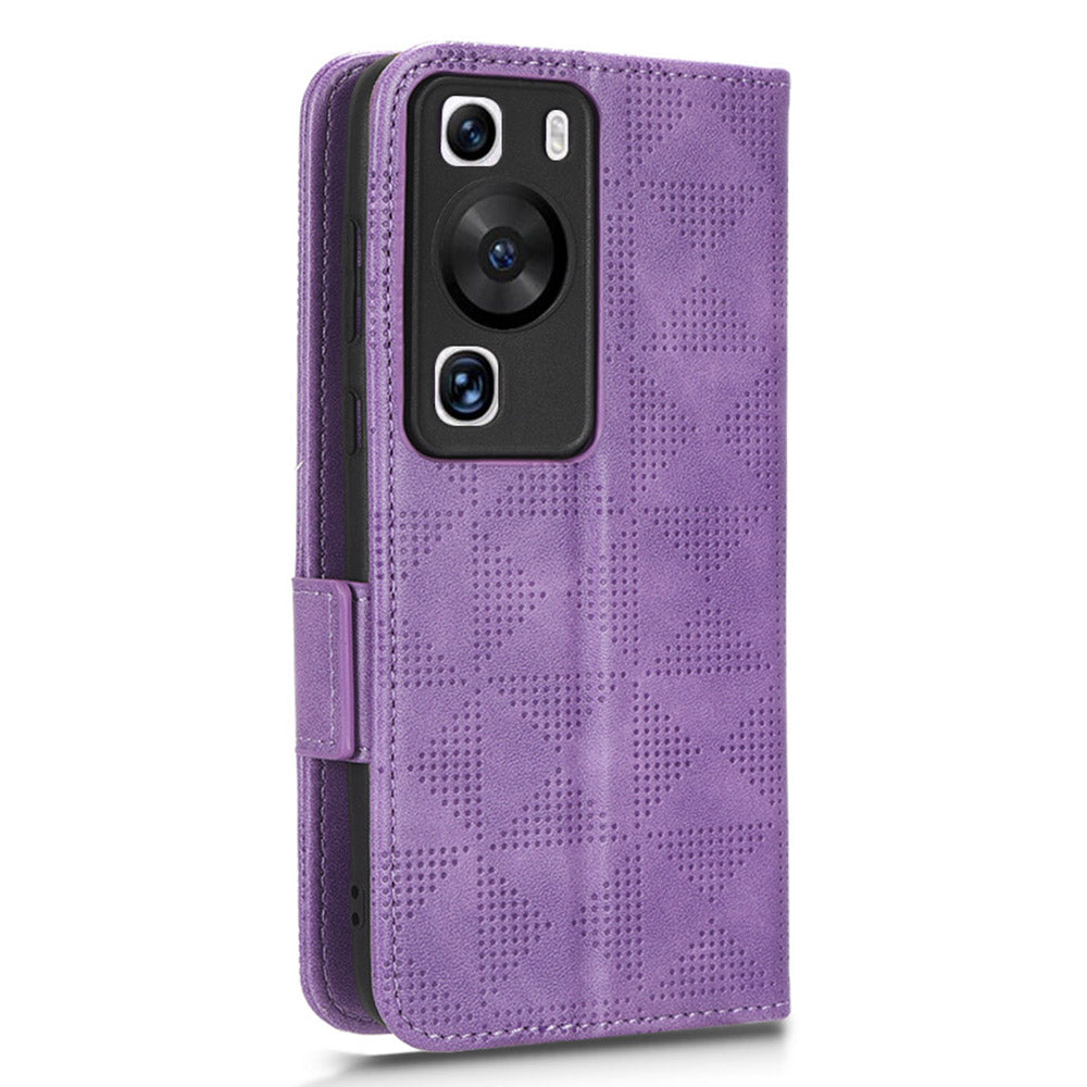 For Huawei P60 Pro / P60 Anti-Dust Phone Shell PU Leather Phone Case Imprinted Triangle Stand Wallet Cover