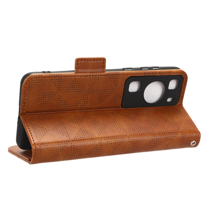 For Huawei P60 Pro / P60 Anti-Dust Phone Shell PU Leather Phone Case Imprinted Triangle Stand Wallet Cover