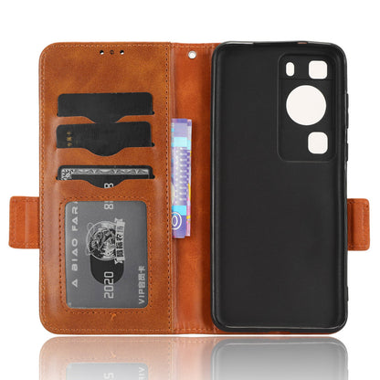 For Huawei P60 Pro / P60 Anti-Dust Phone Shell PU Leather Phone Case Imprinted Triangle Stand Wallet Cover