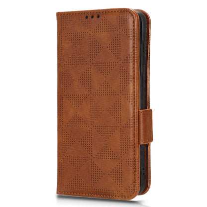 For Huawei P60 Pro / P60 Anti-Dust Phone Shell PU Leather Phone Case Imprinted Triangle Stand Wallet Cover