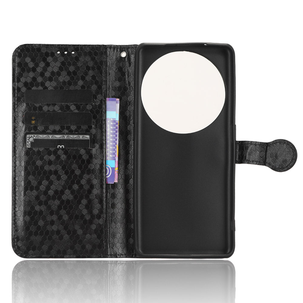 Dot Pattern Imprinted Leather Cover for Oppo Find X6 Wallet Phone Case Anti-Drop Shockproof Stand Phone Shell