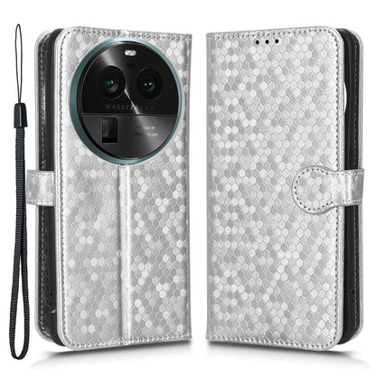 Dot Pattern Imprinted Leather Cover for Oppo Find X6 Wallet Phone Case Anti-Drop Shockproof Stand Phone Shell