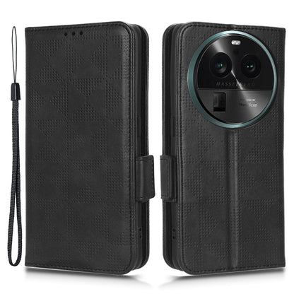 Shockproof PU Leather Phone Case for Oppo Find X6 , Imprinted Triangle Stand Wallet Cover