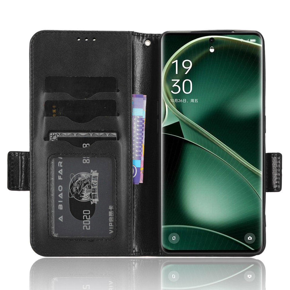 Shockproof PU Leather Phone Case for Oppo Find X6 , Imprinted Triangle Stand Wallet Cover