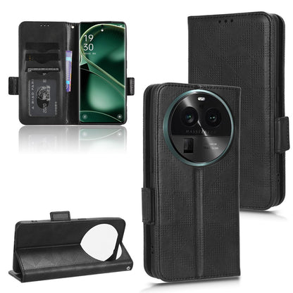 Shockproof PU Leather Phone Case for Oppo Find X6 , Imprinted Triangle Stand Wallet Cover