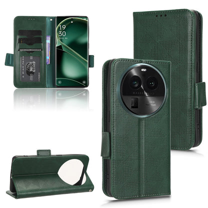 Shockproof PU Leather Phone Case for Oppo Find X6 , Imprinted Triangle Stand Wallet Cover