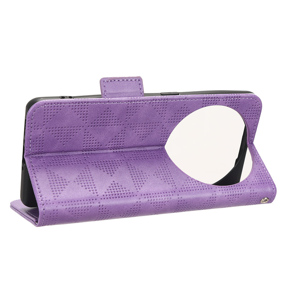 Shockproof PU Leather Phone Case for Oppo Find X6 , Imprinted Triangle Stand Wallet Cover