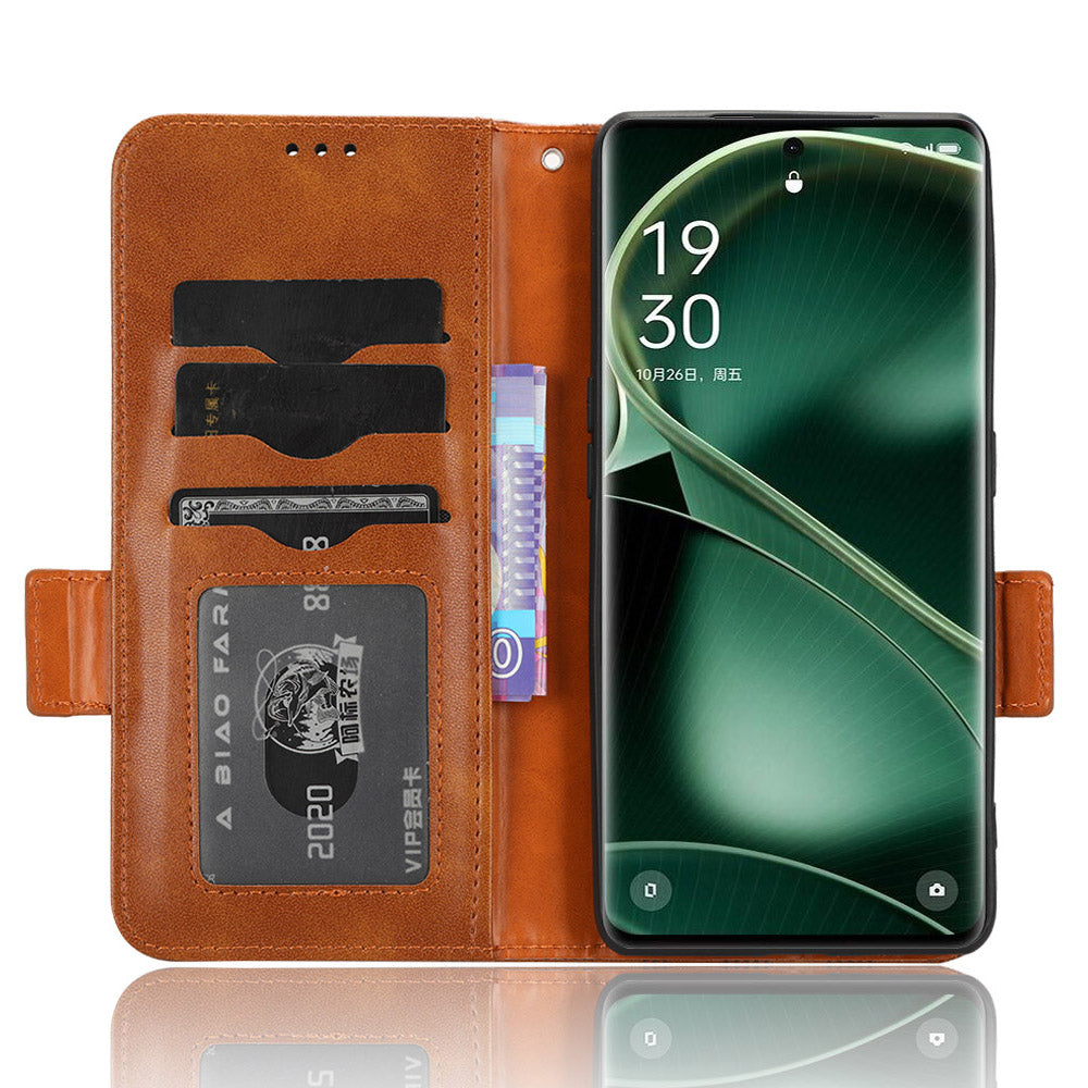 Shockproof PU Leather Phone Case for Oppo Find X6 , Imprinted Triangle Stand Wallet Cover