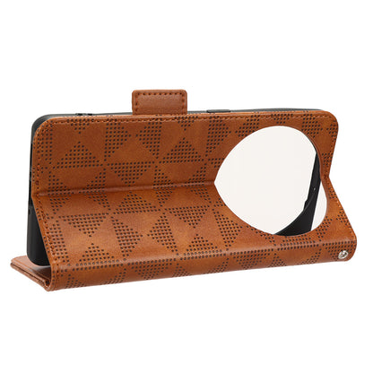 Shockproof PU Leather Phone Case for Oppo Find X6 , Imprinted Triangle Stand Wallet Cover