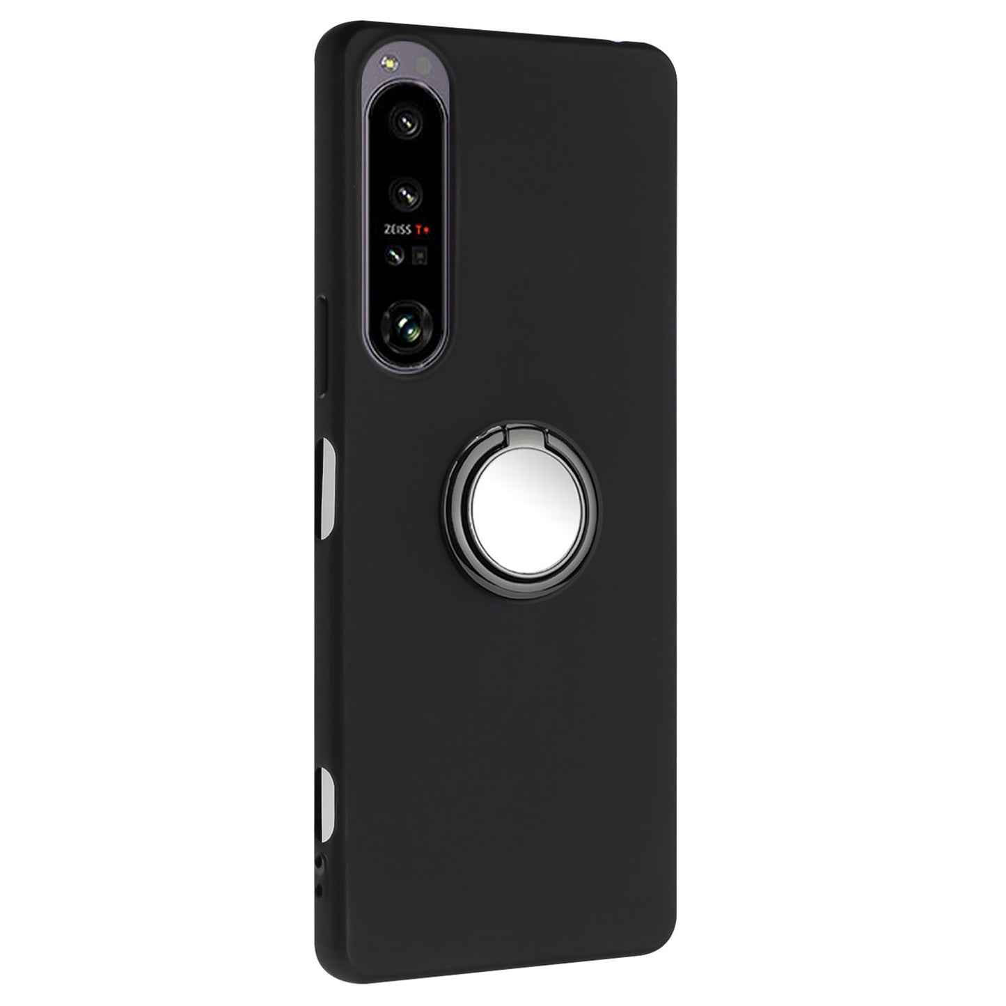 Soft TPU Back Cover for Sony Xperia 1 IV 5G Matte Anti-fall Phone Case with Ring Kickstand