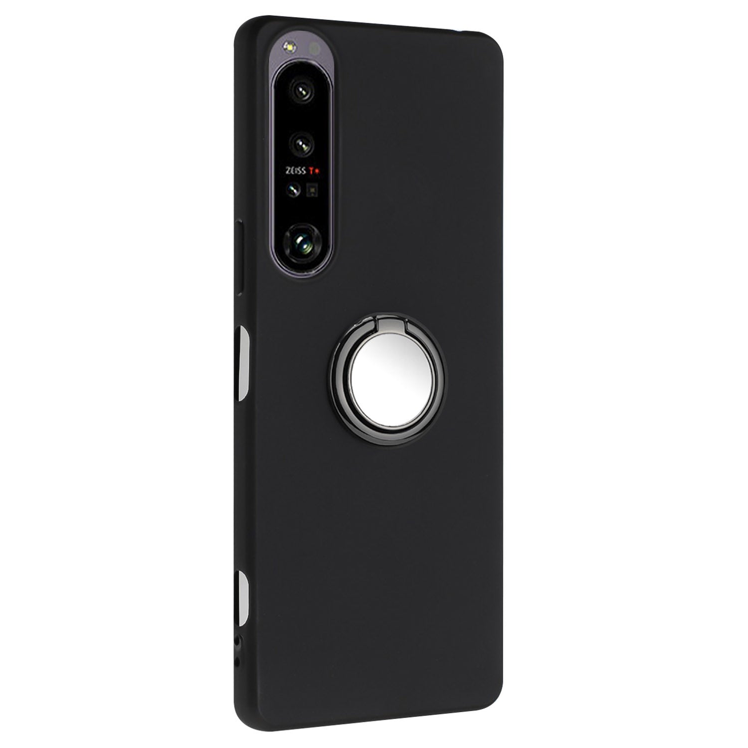 Soft TPU Back Cover for Sony Xperia 1 IV 5G Matte Anti-fall Phone Case with Ring Kickstand