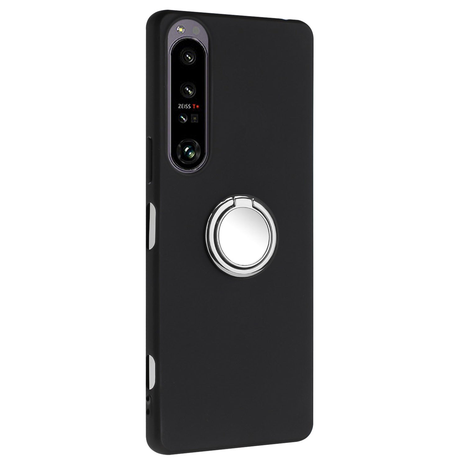 Soft TPU Back Cover for Sony Xperia 1 IV 5G Matte Anti-fall Phone Case with Ring Kickstand