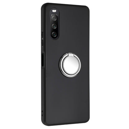 Soft TPU Back Cover for Sony Xperia 5 IV 5G Scratch Resistant Matte Phone Case with Ring Kickstand