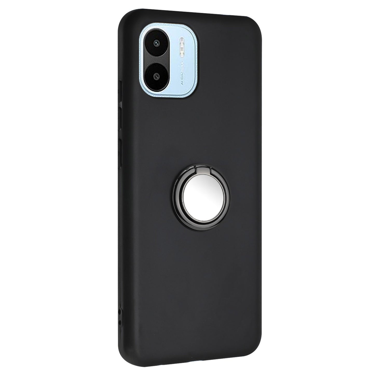 For Xiaomi Redmi A1 4G / A2 4G Soft TPU Back Cover Scratch Resistant Matte Phone Case with Ring Kickstand