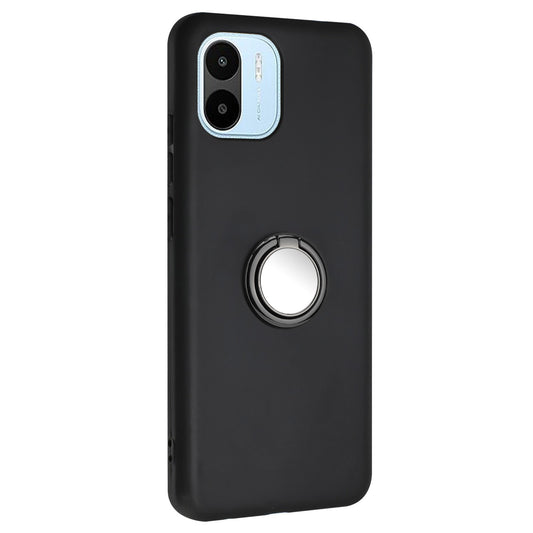 For Xiaomi Redmi A1 4G / A2 4G Soft TPU Back Cover Scratch Resistant Matte Phone Case with Ring Kickstand