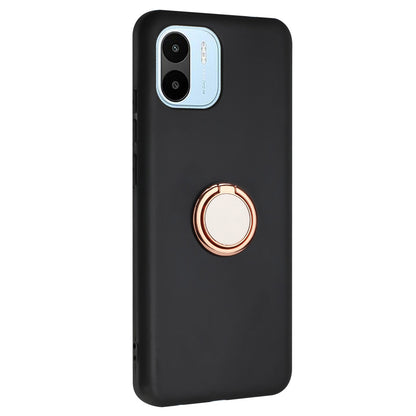 For Xiaomi Redmi A1 4G / A2 4G Soft TPU Back Cover Scratch Resistant Matte Phone Case with Ring Kickstand