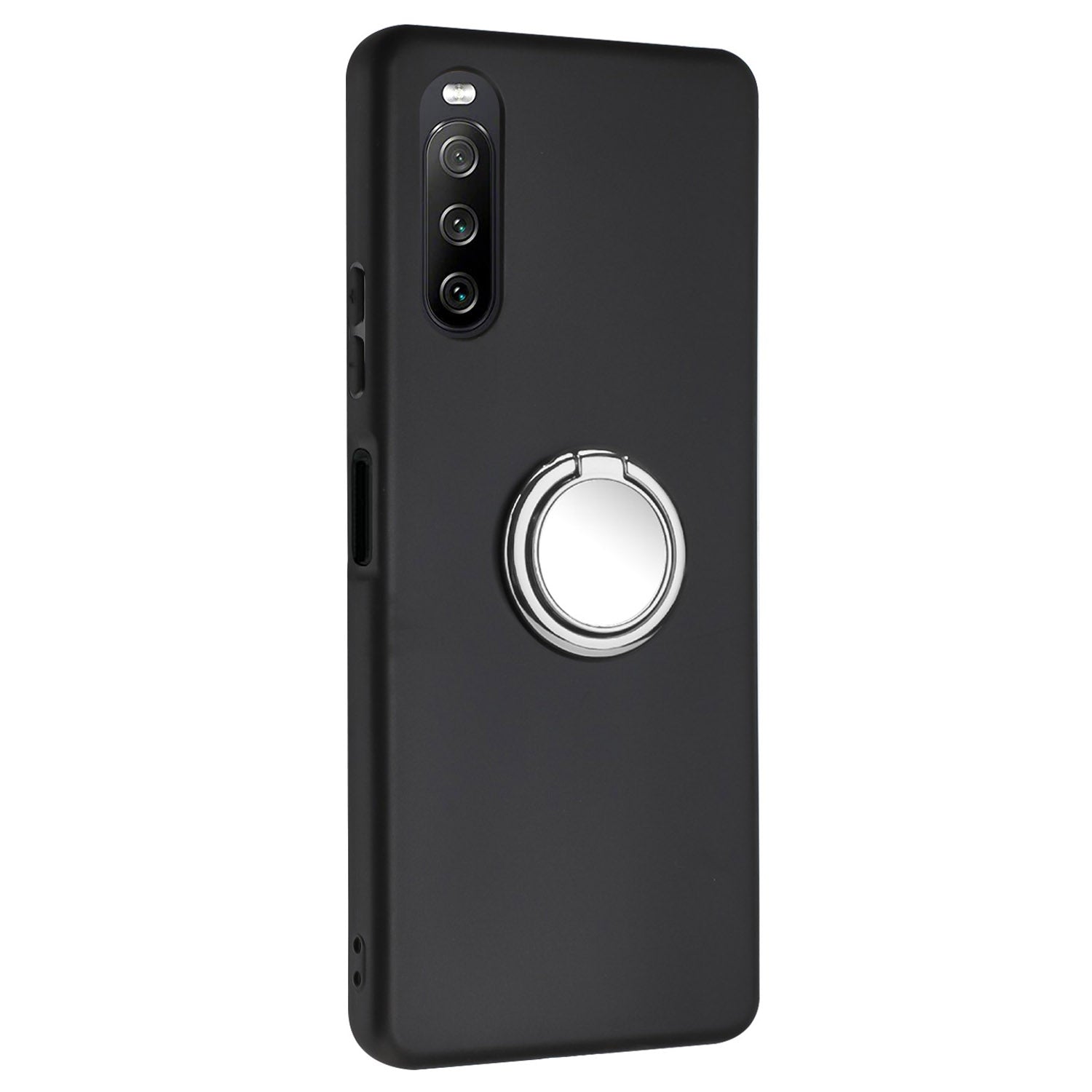 Matte Phone Case for Sony Xperia 10 IV 5G TPU Back Protective Cover with Rotary Ring Kickstand