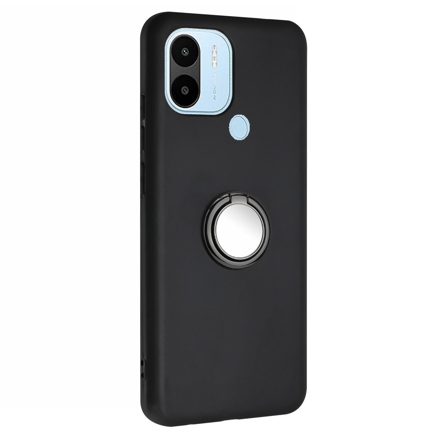 Matte Phone Case for Xiaomi Redmi A1+ 4G / A2+ 4G / Poco C50 4G TPU Cover with Rotary Ring Kickstand