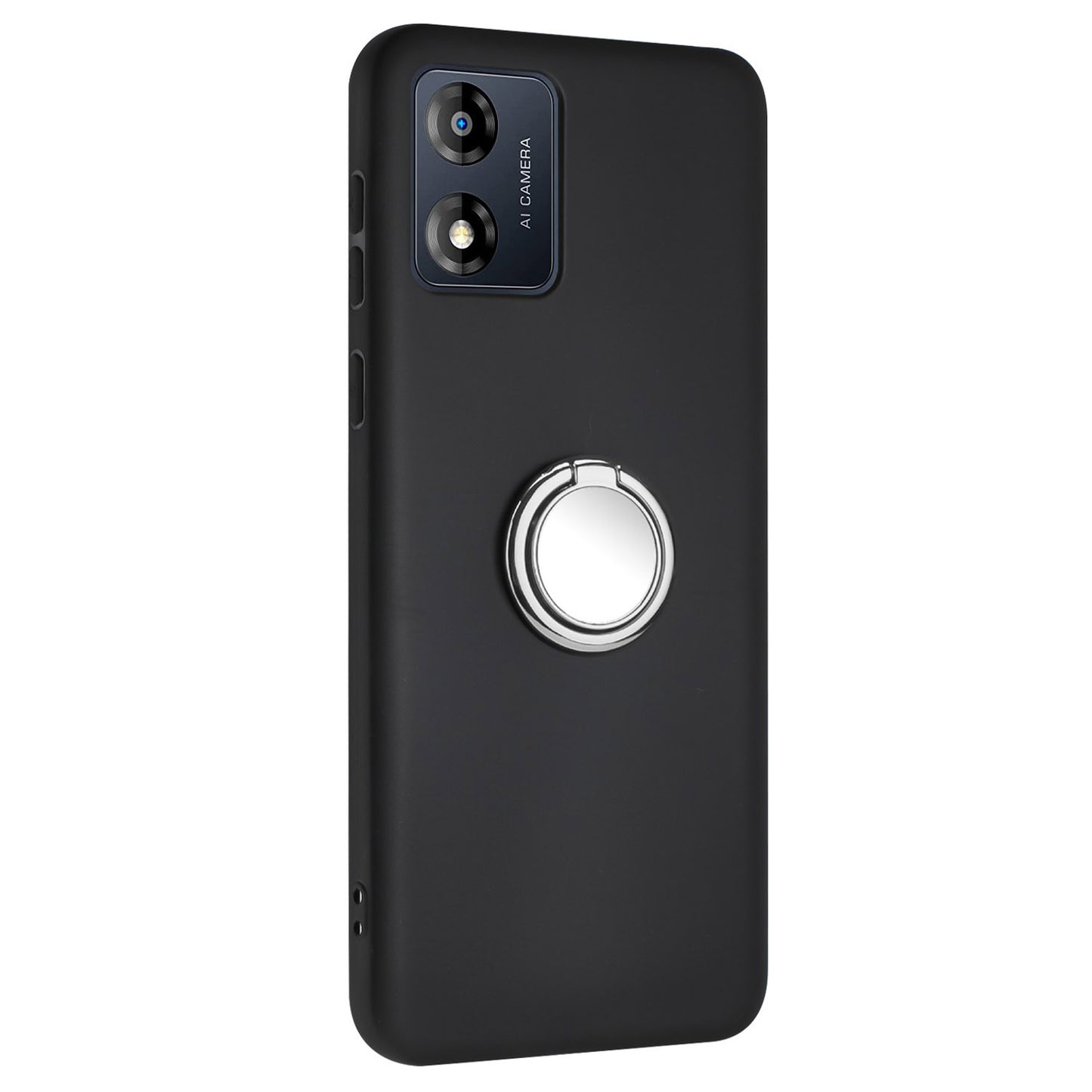 Matte TPU Phone Case for Motorola Moto E13 4G Support Car Magnet Mount Ring Kickstand Cover