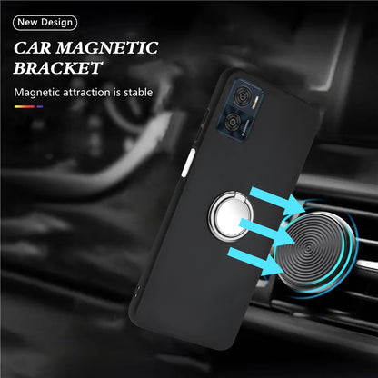 Ring Kickstand Matte Cover for Motorola Moto E22 4G / E22i 4G TPU Phone Case Support Car Magnet Mount