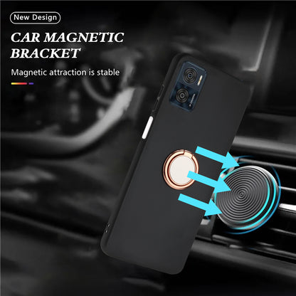 Ring Kickstand Matte Cover for Motorola Moto E22 4G / E22i 4G TPU Phone Case Support Car Magnet Mount