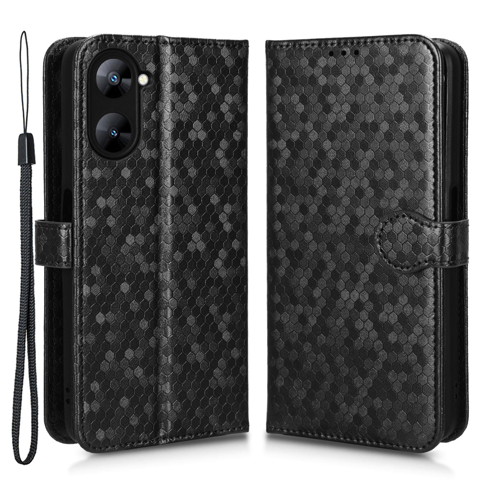 For Realme V30 5G / V30t Wallet Phone Case Dot Pattern Imprinted PU Leather Cover with Stand