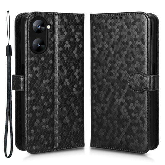 For Realme V30 5G / V30t Wallet Phone Case Dot Pattern Imprinted PU Leather Cover with Stand
