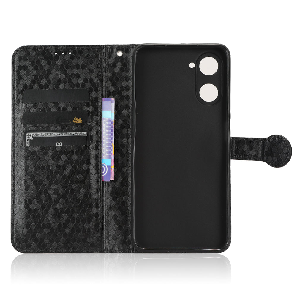 For Realme V30 5G / V30t Wallet Phone Case Dot Pattern Imprinted PU Leather Cover with Stand