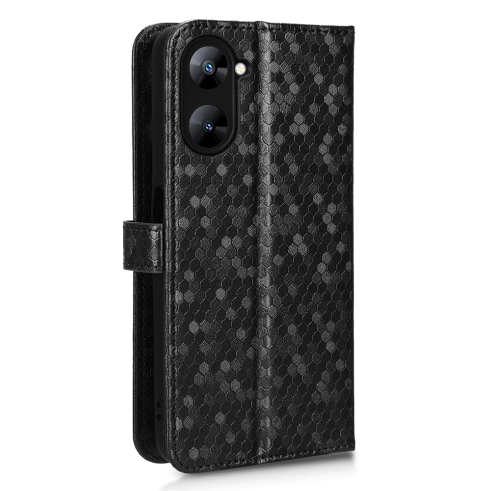 For Realme V30 5G / V30t Wallet Phone Case Dot Pattern Imprinted PU Leather Cover with Stand