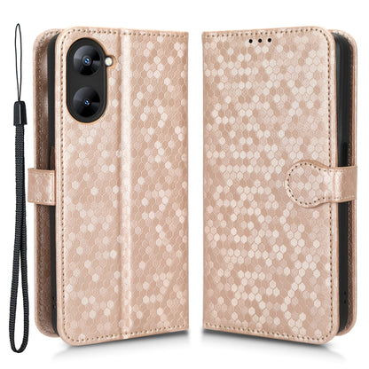 For Realme V30 5G / V30t Wallet Phone Case Dot Pattern Imprinted PU Leather Cover with Stand