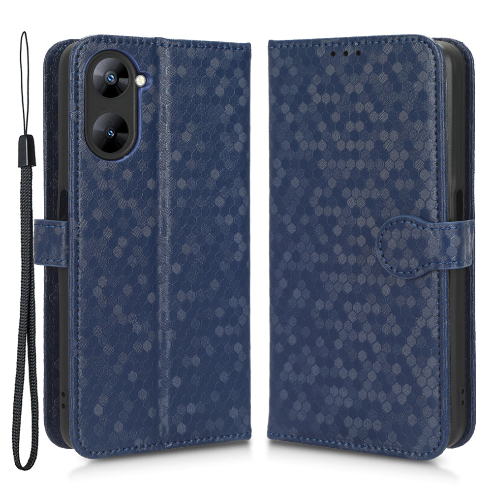 For Realme V30 5G / V30t Wallet Phone Case Dot Pattern Imprinted PU Leather Cover with Stand
